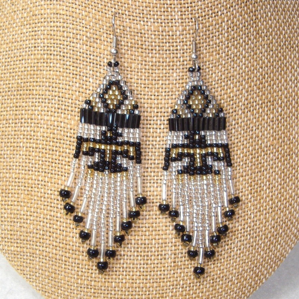 Artisan Handmade Thunderbird Native-Inspired Beaded Earrings